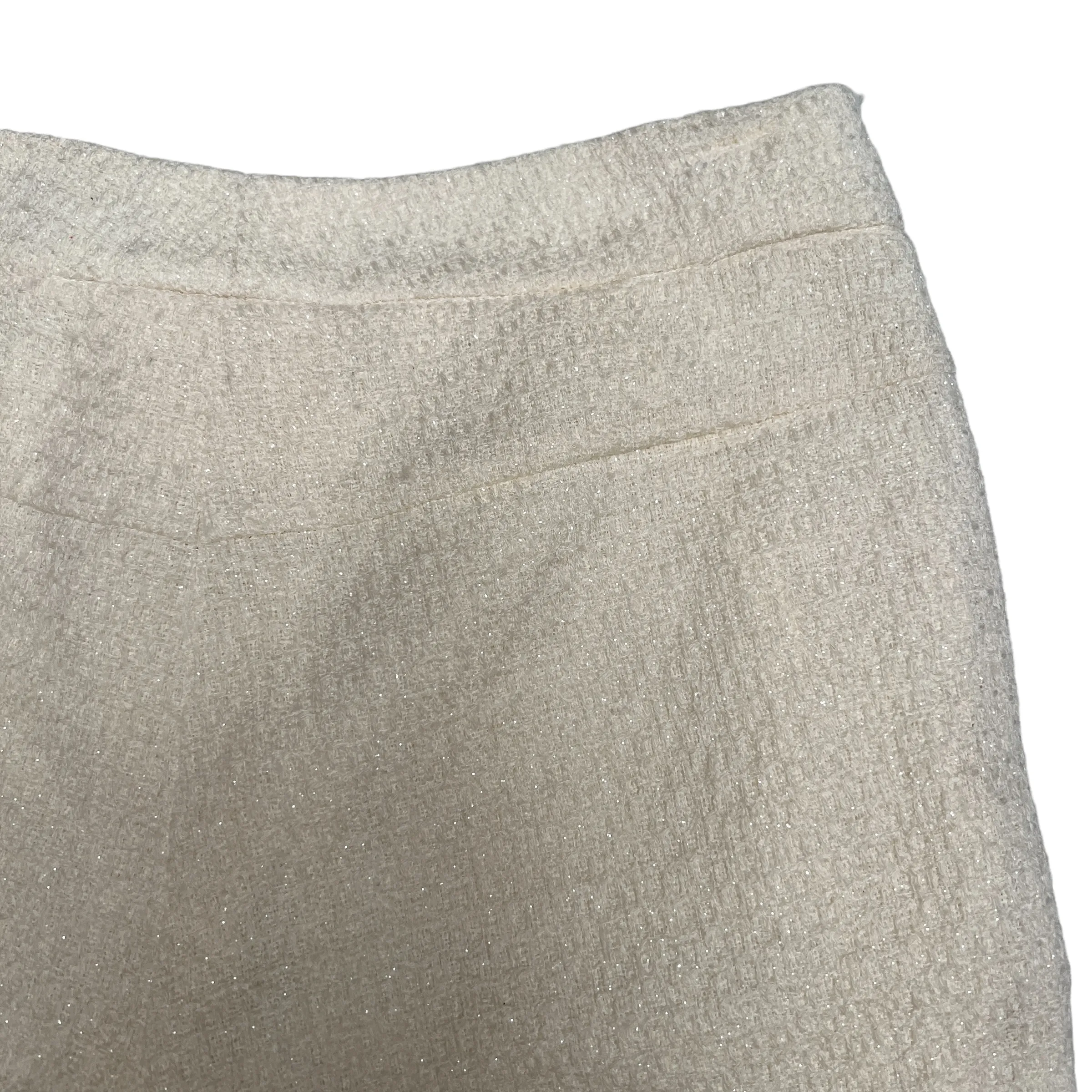 Shimmery Beige Tweed Pants - XS