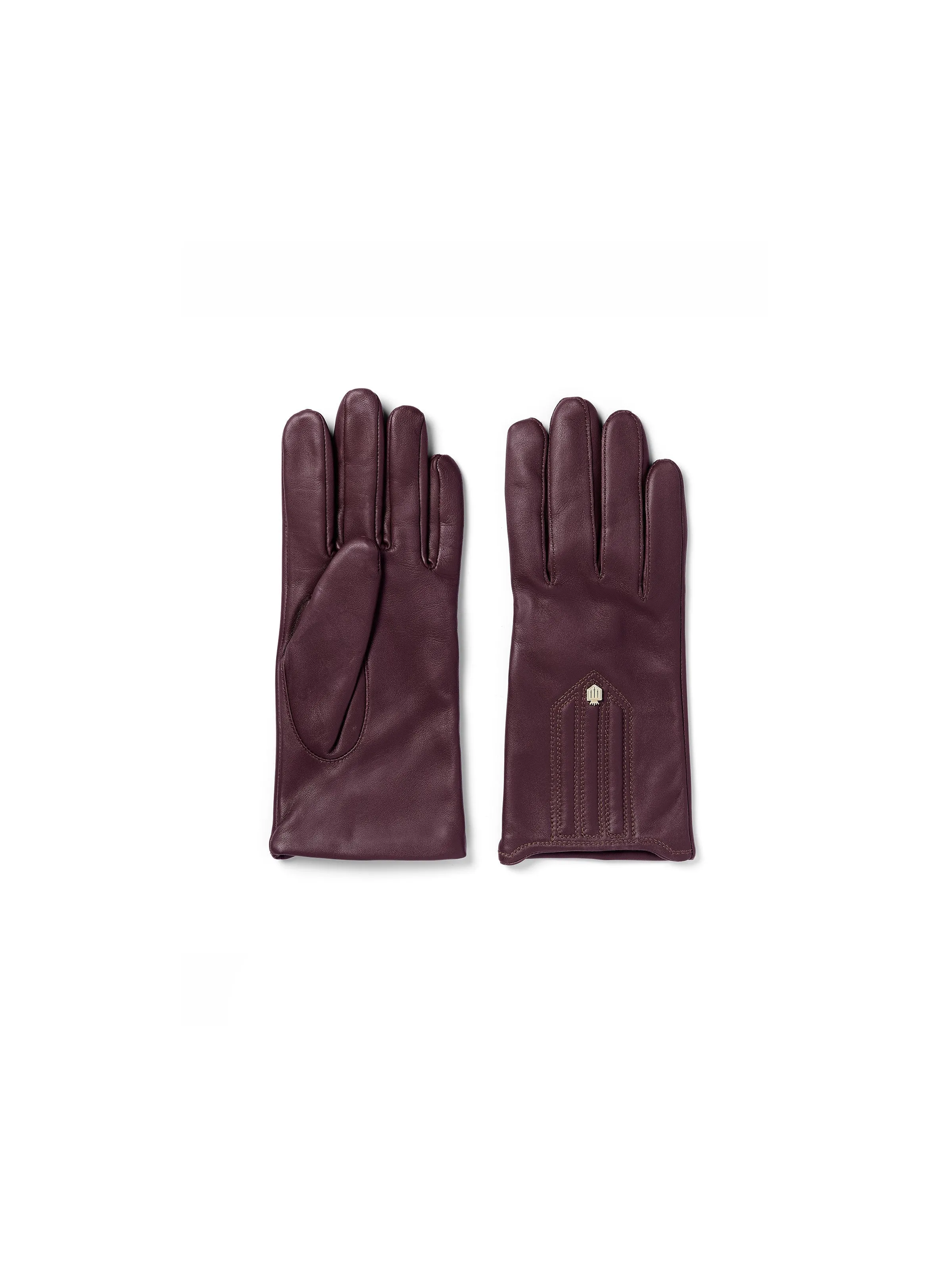 Signature Cashmere & Wool Lined Gloves - Plum