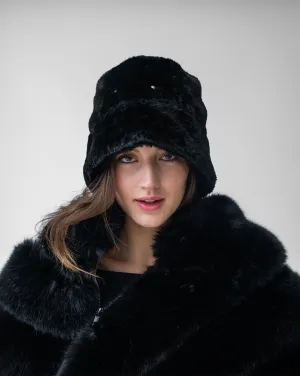 Stud Faux Fur Bucket Hat