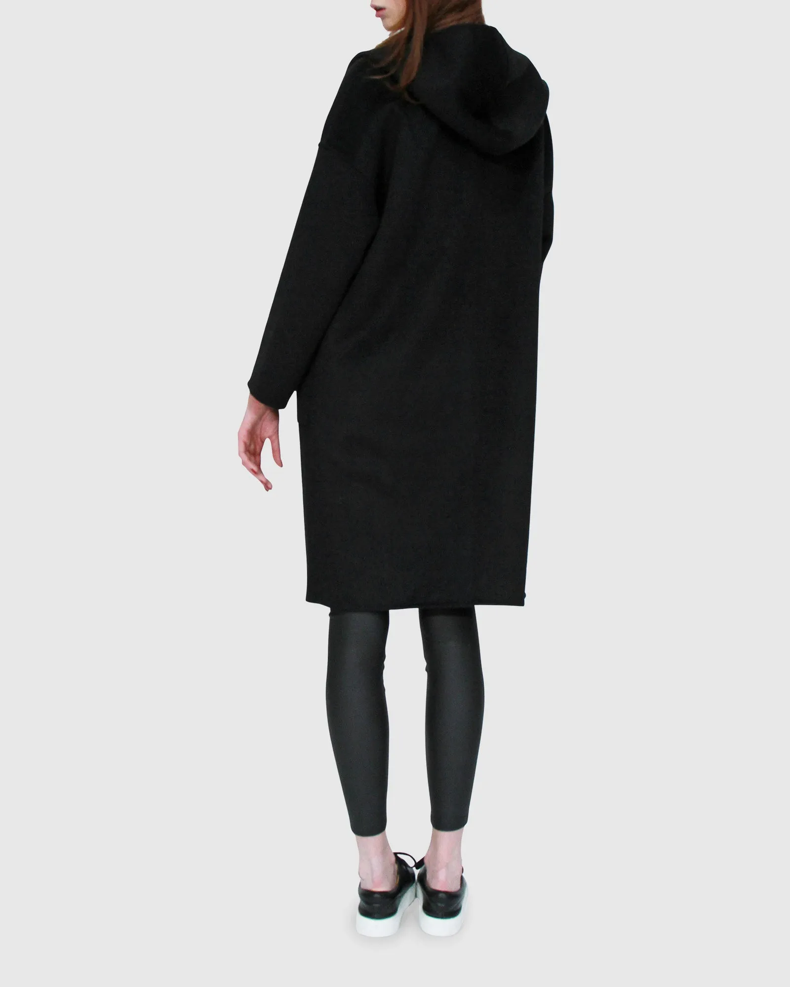 Sunday Morning Hooded Coat - Black