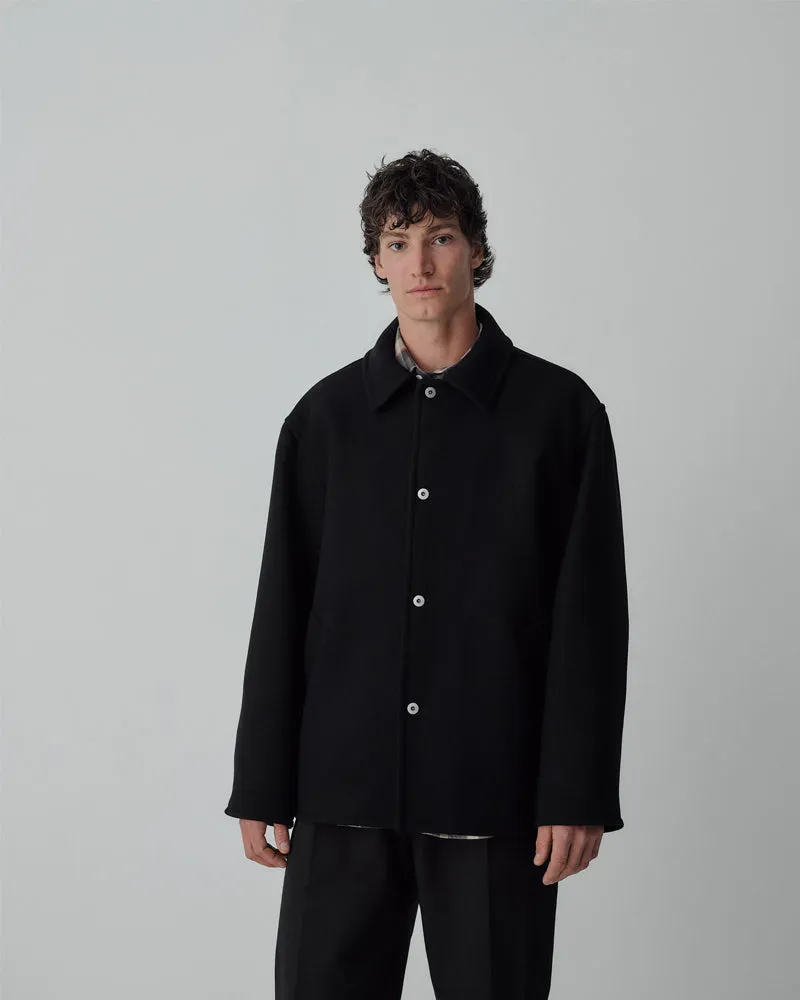 Thom Morison Dual Pocket Wool Coat Black