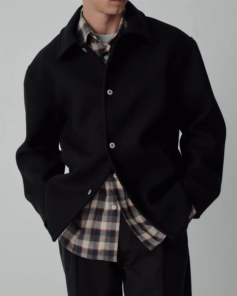 Thom Morison Dual Pocket Wool Coat Black