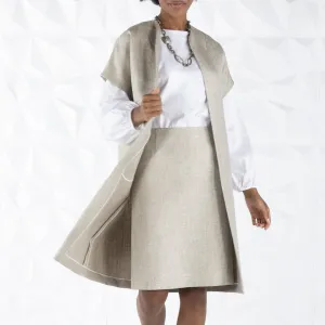 Topper Coat & Pencil Skirt, Grey