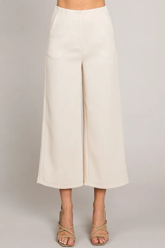 Tweed Wide Culotte Pants