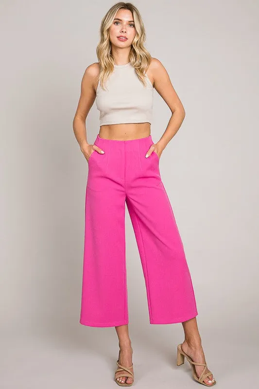 Tweed Wide Culotte Pants