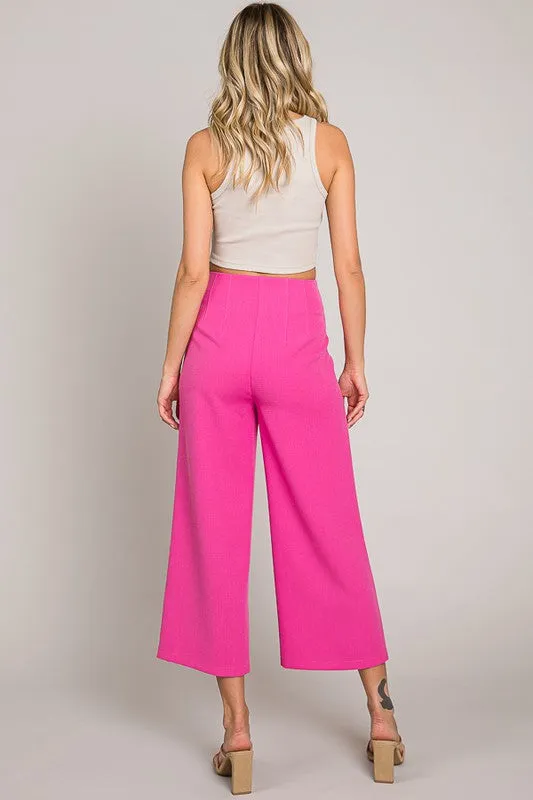 Tweed Wide Culotte Pants