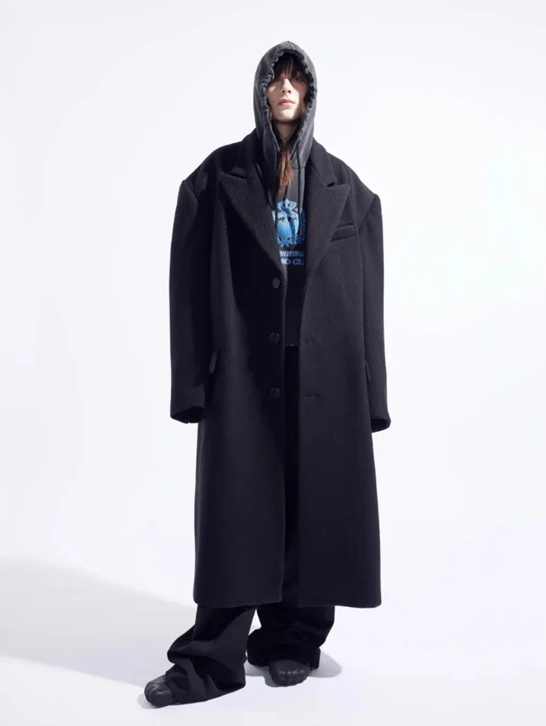 Unisex Luxury Oversized Extra Long Woolen Coat