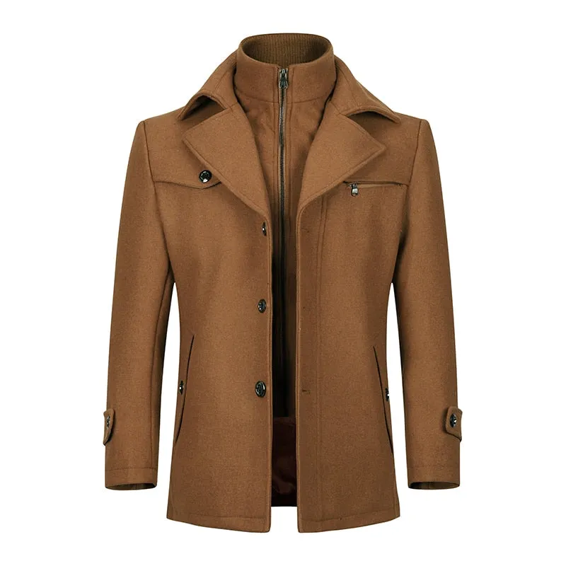 West Louis™ Double Collar Single Breasted Coat