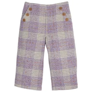 Wide Leg Pants - Lilac Tweed