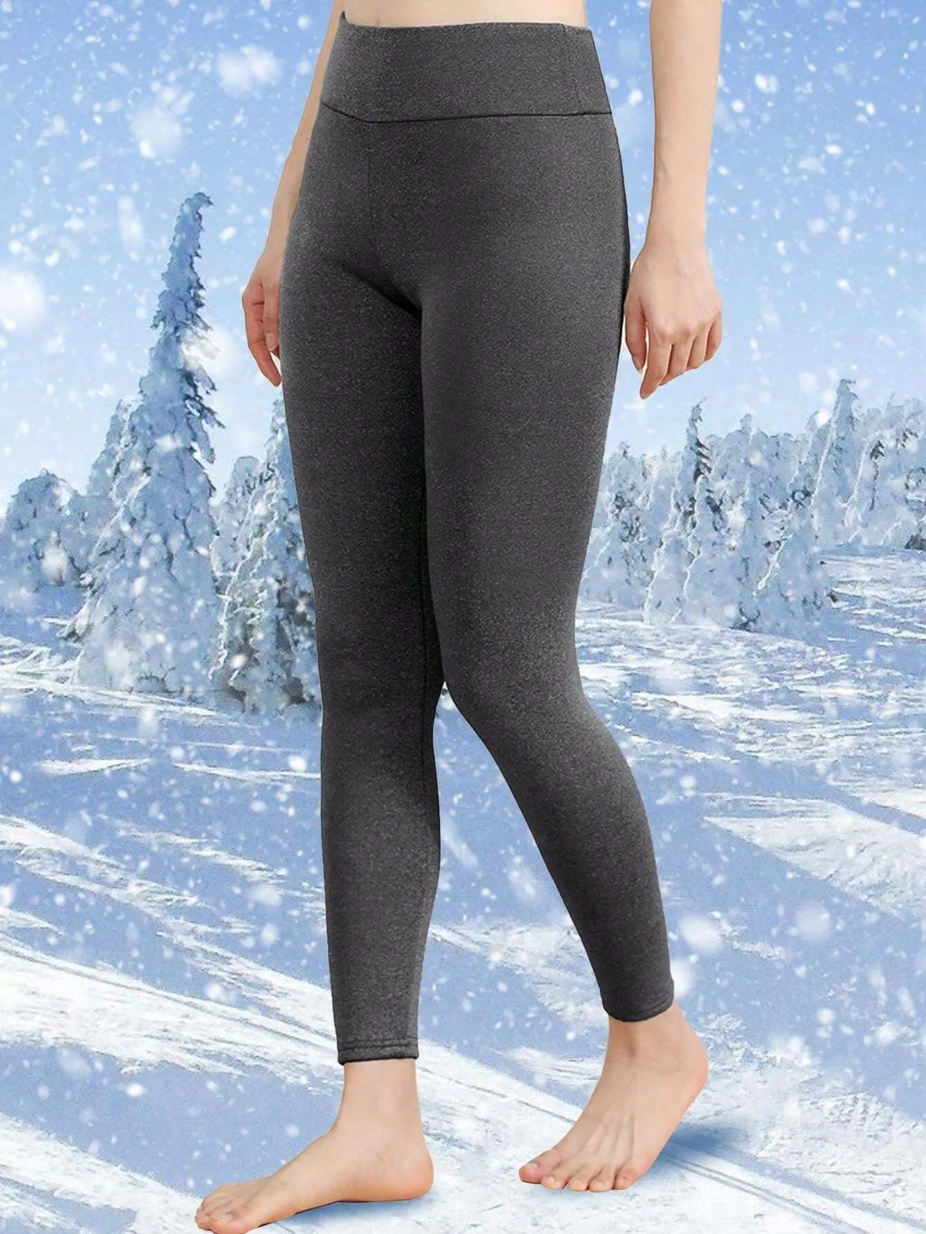 Women Winter Thermal Fleece Lined Leggings