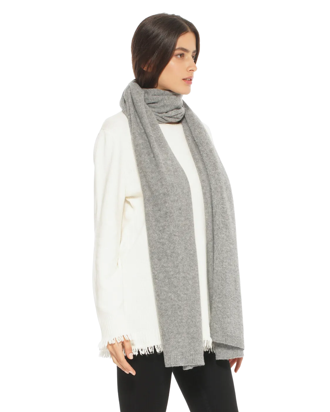 Women's Cashmere Wrap Scarf Medium Grey