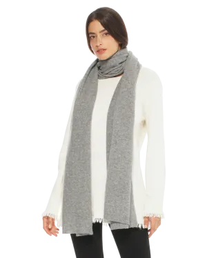 Women's Cashmere Wrap Scarf Medium Grey