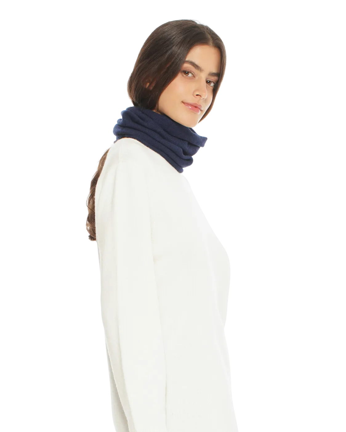 Women's Pure Cashmere Collar Scarf Blue